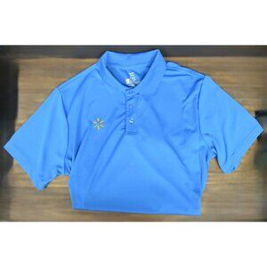 Walmart Employee Polo Shirt Blue Yellow Spark Men's XL Polyester Spandex